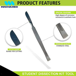 Kit de Disección Científica para Estudiantes, Bisturí Estándar, Juego de 6 Instrumentos de Acero Inoxidable, Certificado CE, Dispositivo Médico Clase I - Product Image 3