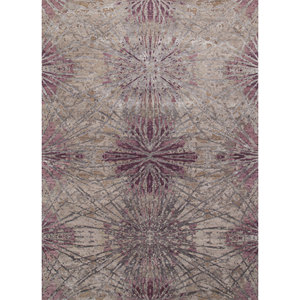 Alfombra Kavi Gris y Negra de Lana y Seda de Bambú Anudada a Mano, Diseño Teoría del Caos, Patrón Abstracto Rectangular para Sala de Estar Juvenil Esk-400 - Product Image 1