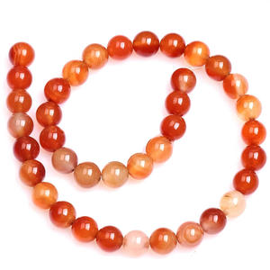 สร้อยคอคริสตัลธรรมชาติ ลูกปัดคาร์เนเลียนสีแดงเรียบ ขัดเงา เครื่องประดับหินสีแดง ขายส่งแบบเป็นเส้น สำหรับบำบัดรักษา - Product Image 2