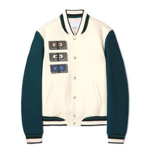 Chaquetas Varsity Personalizadas con Bordado, Chaquetas de Béisbol, Chaquetas Varsity Blancas y Negras para Hombre, Venta al por Mayor - Product Image 1