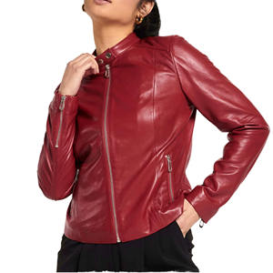 Chaqueta de cuero para mujer, corte ajustado, ropa de abrigo de moda para mujer, fabricación personalizada, proveedor mayorista OEM, moda de invierno, estilo casual urbano - Product Image 5