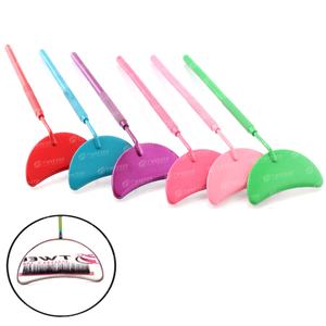 Vente chaude Logo personnalisé demi-lune forme greffage cils Extension miroir multicolore avec poignée en acier inoxydable pour les cosmétiques - Product Image 2