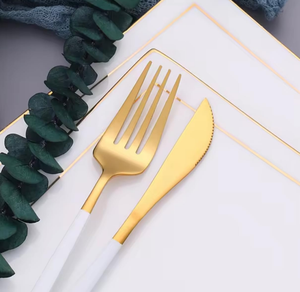 Elegant look cutlery set <b>dinner</b> <b>knife</b> spoon fork stainless steel home kitchen restaurant tableware wedding event decor wholesale - Product Image 2