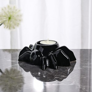 ที่ใส่เทียนรูปแมงมุมเซรามิกสีดำ สำหรับฮาโลวีน เป็นมิตรกับสิ่งแวดล้อม เหมาะสำหรับตกแต่งบ้าน โต๊ะอาหาร หรือเป็นของขวัญ - Product Image 1