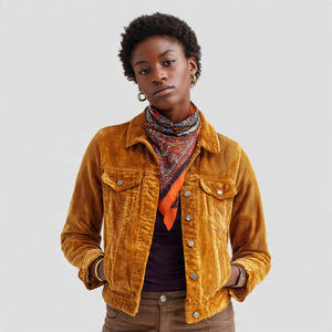 Veste de camionneur en velours côtelé de haute qualité pour femmes, manteau d'hiver en velours côtelé, haut de camionneur, vestes de camionneur chaudes en velours côtelé pour femmes - Product Image 4