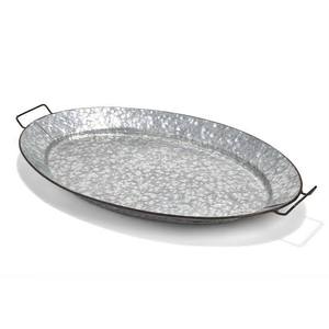 Bandeja de servicio de metal galvanizado de forma redonda de lujo para utensilios de cocina y vajilla - Product Image 4