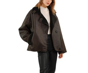 Veste en cuir de mode de luxe pour femmes de haute qualité nouveauté vêtements d'hiver courts pour l'automne printemps traitement fini respirant - Product Image 2