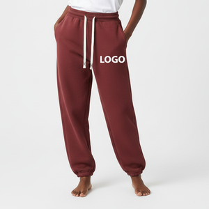 Pantalones Deportivos de Cintura Alta con Puños Elásticos para Mujer, Unisex, de Forro Polar Grueso de Algodón para Invierno, de Alta Calidad OEM - Product Image 3