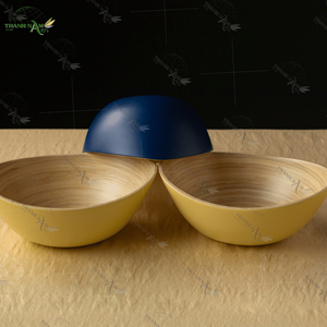 Cuenco poco profundo de bambú natural ligero de diseño clásico hecho en Vietnam para fiestas - Product Image 2