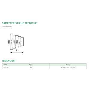 Raccords de réduction en PVC Tecnosystemi 80-100-120-125-150 pour systèmes d'aspiration et de ventilation CVC - Product Image 3