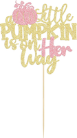 Kleiner Kürbis ist auf dem Weg Cake Topper Glitter Fall Baby Shower Dekoration für Herbst oder Halloween Themed Boy Geburtstags feier