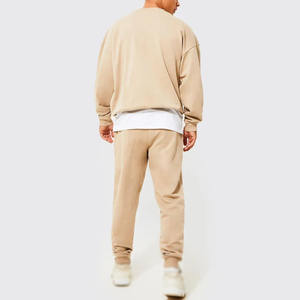 Conjunto Deportivo Personalizado con Logotipo para Hombre, 100% Algodón, Sudadera Lisa con Cuello Redondo, Pantalones Deportivos Gruesos, Unisex - Product Image 4