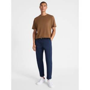 Beige 300g Camiseta de manga corta de algodón pesado Verano Cuello redondo Camisa suelta y base para hombres Mujeres Camiseta básica - Product Image 4