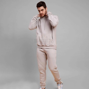 Ensemble de survêtement décontracté pour homme, deux pièces, uni, nouvelle mode, sweat à capuche et jogging pour la saison hivernale, vêtements de sport, 100% - Product Image 4