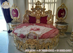 Meubles de chambre à coucher de luxe en bois de teck, style baroque, lit royal, nouvelle arrivée - Product Image 6