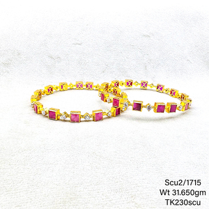 Bracelet en argent Sterling 925 de haute qualité 31.65 Gms rose carré plaqué or Bracelet CZ superbes fêtes cadeaux de mariage US $130/paire - Product Image 1