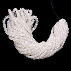 Cuentas Redondas Facetadas de Piedra Lunar Blanca AAA+ de 3mm-6mm, Cuentas Sueltas de Piedra Lunar Arcoíris con Destello de Fuego Azul Natural para Joyería - Product Image 1