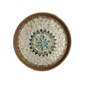 ถาดเสิร์ฟพร้อมถาดหวายตกแต่งสำหรับร้านอาหารในบ้านหรืองานเลี้ยง - Product Image 1