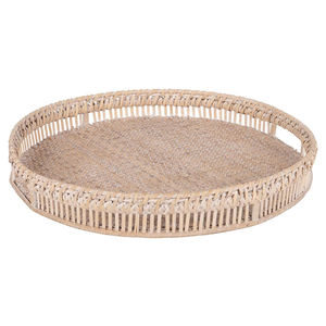 Produits très vendus Plateau de service en rotin tressé Grand plateau de service ovale en rotin avec des matériaux naturels - Product Image 6