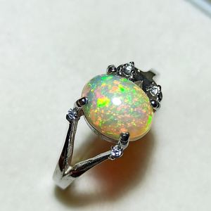 Ethiopian <b>Opal</b> Ring 925 Sterling Silver Natural October Birthstone Handmade <b>Opal</b> Jewelry Elegant Ring Gift For Her - Product Image 3
