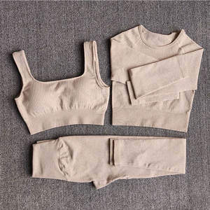 Conjunto de Yoga con patrón sólido Reversible para mujer, mallas de compresión elásticas de talla grande, transpirables para uso en exteriores - Product Image 3
