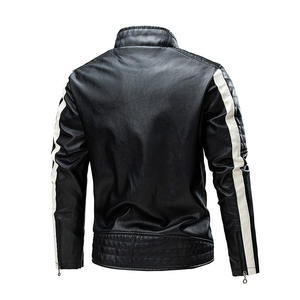 Veste de moto pour homme en cuir véritable de haute qualité, personnalisée, à capuche, mélange de laine PU, fermeture éclair, décontractée - Product Image 2