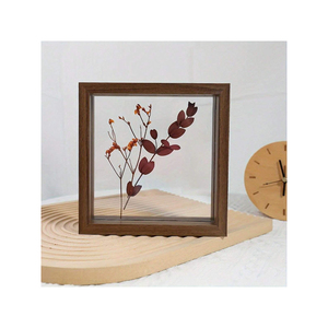 Wooden Natural Wood Finish Double Sided <b>Photo</b> <b>Frame</b> Transparent Double Glass Picture <b>Frame</b> Creative Desktop Home Decoration Gift - Product Image 4