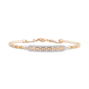 Bracelet Diamant Coupe Ronde Tennis Classique Simple Design Unique Véritable Diamant Clouté Bracelet en Or Jaune 18K - Product Image 3