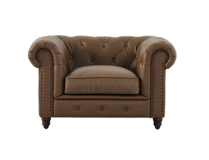 Cigar <b>Club</b> Antique Leather Chesterfield Lounge Sofa Chair Hotel Armchair Modern Classic Hotel and Restaurant Furniture - Product Image 5