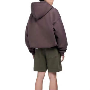 High Quality Streetwear Blank Zipper <b>Hoodie</b> Oversized Vintage Acid Wash Sun Faded Distressed <b>Zip</b> up Hoodies for <b>Men</b> - Product Image 6