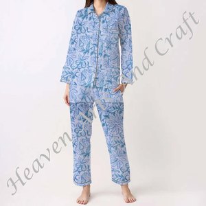 Conjunto de Pijamas de Algodón 100% para Mujer, Ropa de Dormir Suave para el Hogar, Conjunto de Pijamas de Primavera/Verano con Estampado Floral/PERSONAJE/Letra/Estampado/Vacaciones/Árbol PJ045 - Product Image 6