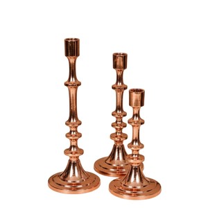 Juego de 3 Portavelas Cónicos Modernos de Metal Plateado, Elegantes Candelabros, Centro de Mesa para Decoración del Hogar, Cenas y Eventos - Product Image 3