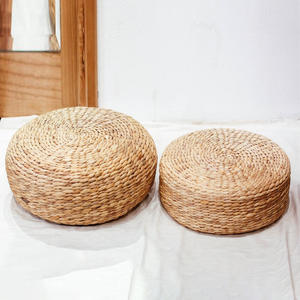 Prix de gros, tabouret en jacinthe d'eau, repose-pieds naturel, pouf écologique, tabourets - Product Image 3