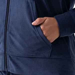 2026 Custom Diamond Rhinestone Logo Casual Fleece Embroidered Winter Jogging Suit 2 Piece Set <b>Purple</b> <b>Tracksuit</b> for <b>Women</b> - Product Image 4