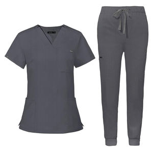 Ensemble de jogging moderne unisexe uniforme médical d'hôpital vêtements de travail chirurgicaux médecin infirmière haut à col en V logo personnalisé vente en gros - Product Image 1