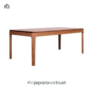 Table à manger rectangulaire de style scandinave en teck massif naturel écologique de luxe, faite à la main, multifonctionnelle, moderne, pour la maison et l'hôtel - Product Image 1