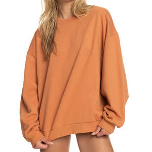 <b>Crew</b> <b>Neck</b> Oversized Casual Hoodie for Women Breathable Fleece <b>Sweatshirt</b> Waterproof Winter Solid Pattern Back Logo 100% Cotton - Product Image 4