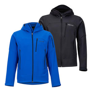 Chaqueta Softshell azul propia personalizada de alta calidad con cuello levantado y Capucha ligera y duradera para invierno Tela personalizada OEM - Product Image 5
