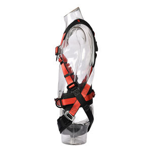 高粘り強さポリエステルと25KNの安全負荷で強化された快適さと赤と黒のフルボディ安全ハーネス - Product Image 3