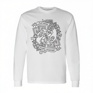 Stellar Factory Play More Games Together Camiseta de manga larga con diseño gráfico premium, unisex, talla para adultos - Product Image 2