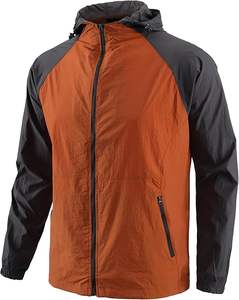 Custom <b>Men's</b> <b>Lightweight</b> Nylon Zip-Up <b>Rain</b> <b>Jacket</b> Winter Windbreaker Hoodie Double Breasted for Outdoor Activities Cotton - Product Image 3