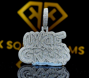 Pendentif Moissanite personnalisé, pendentif Moissanite VVS en pendentif, pendentif Moissanite VVS, pendentif Moissanite Hip Hop en argent, bijoux pour hommes - Product Image 1