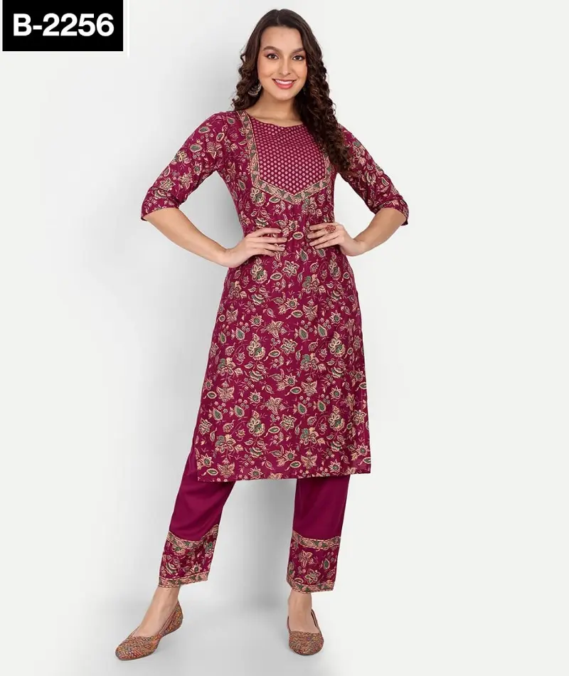 Hint etnik giyim tasarımcı folyo baskı fantezi hazır kadınlar için Pent ile Kurtis rahat ve günlük giyim Salwar Kameez Suit