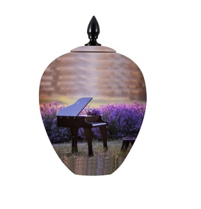 Urna de cremación exclusiva para adultos para cenizas humanas Piano personalizado en tema de jardín Urna para adultos hermosa hecha a mano - Product Image 1