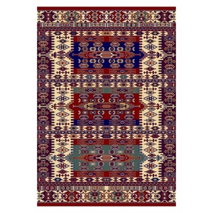 <b>RUGS</b> DEPOT LXDP-0252 Wholesale Red <b>Burgundy</b> Modern Vintage Digital Printed Machine Washable Chenille Area <b>Rug</b> Non Slip - Product Image 1