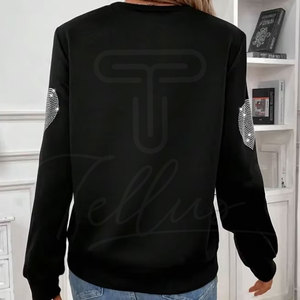 Sweat-shirt Offre Spéciale en strass de qualité supérieure pour femmes sweat-shirt en coton mélangé confortable et respirant pour unisexe - Product Image 2