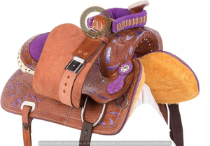 Selle en cuir véritable légère de qualité supérieure fabriquée à la main équipement de performance pour Western Barrel Racing Horse Show Riding Elite Rodeo - Product Image 4
