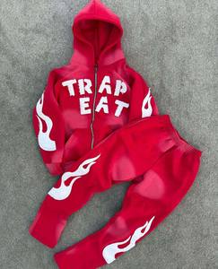 Chándal con parche y cremallera de algodón Vintage de alta calidad para hombre, personalizable, desteñido al sol, desgastado, lavado ácido, impreso, fabricante directo - Product Image 4