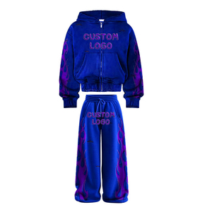 Conjunto de Sudadera con Capucha Ligero Personalizado de Invierno, 2 en 1, con Efecto Desgastado por el Sol, Lavado Ácido, Bordado 3D - Product Image 3