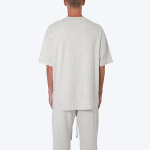 T-shirt à manches courtes à col rond en coton de lin lourd japonais de couleur unie pour hommes de haute qualité - Product Image 6